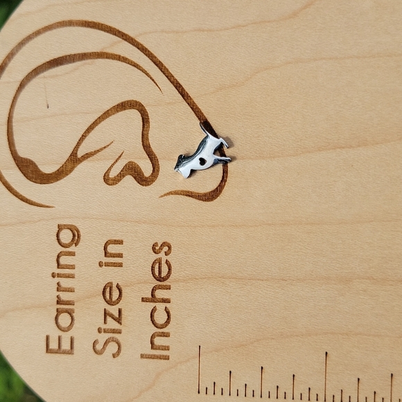 Pitbull Silhouette Stud Earrings, stainless steel, unisex - Picture 3 of 5